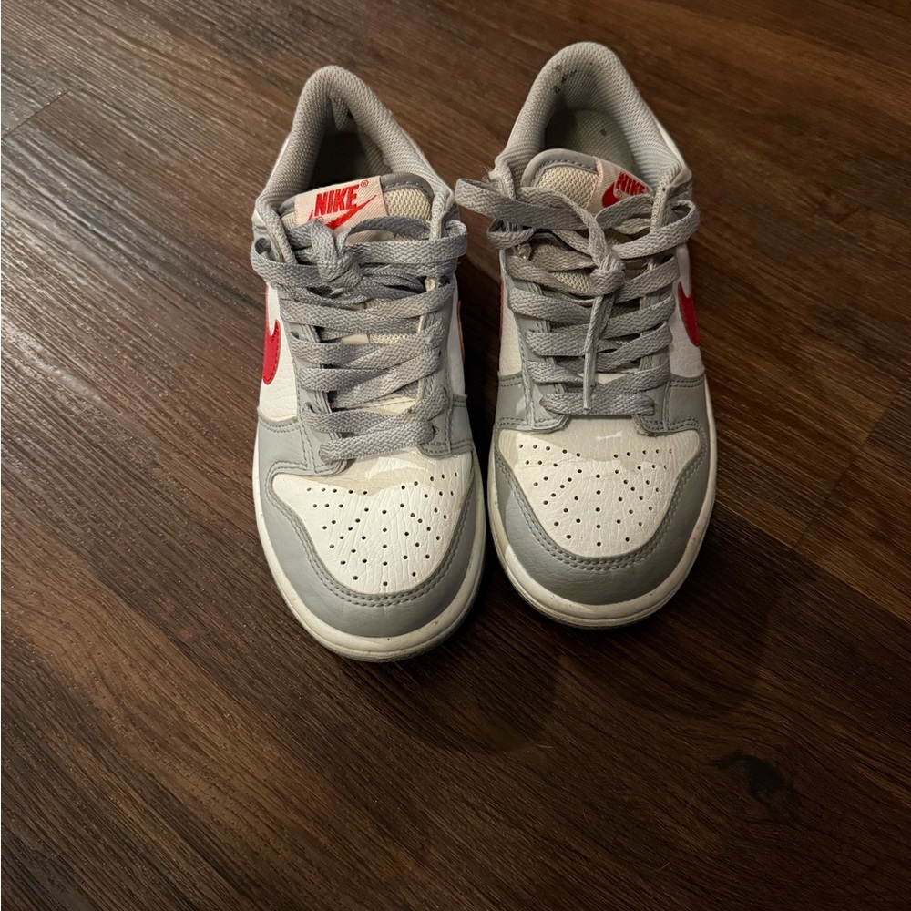Nike Gray and Red Sneakers Classic Design